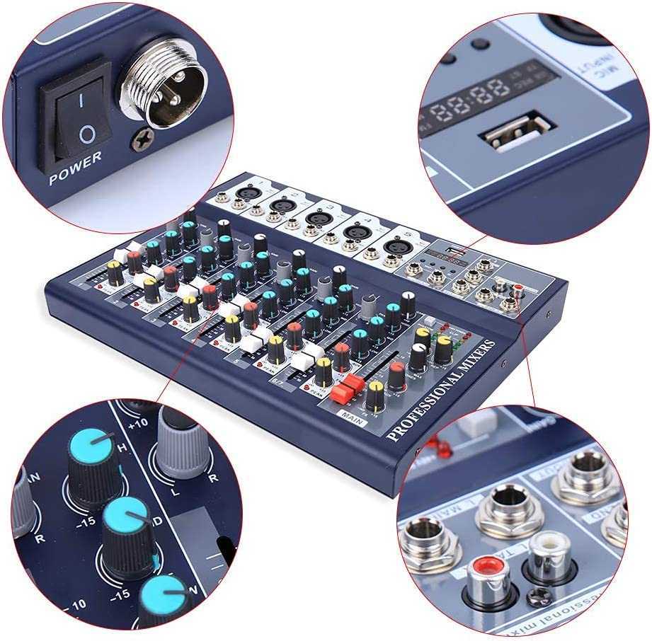 A picture of NEW BOXED 7 CHANNEL BLUETOOTH USB REVERB EFFECT LIVE MIXING