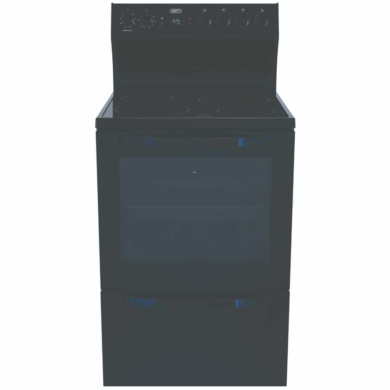 DSS617 Defy Thermofan+ Kitchenaire 600 Vitroceramic Electric Stove Black