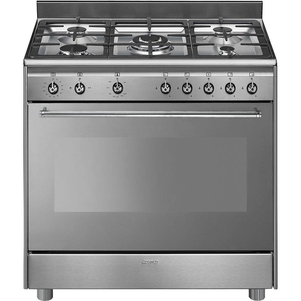 A picture of Smeg 90cm Stainless Steel Gas Cooker SSA91GGX9